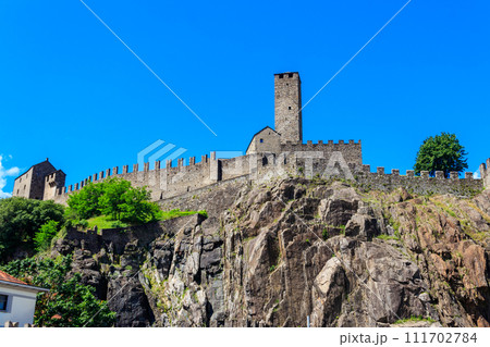 Castelgrande castle in Bellinzona, Switzerland. Unesco World Heritage 111702784