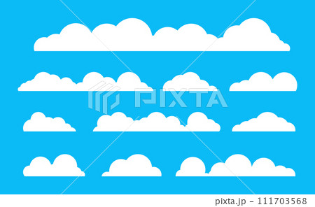Flat clouds style design, Cloud vector, Icon vector blue sky, Cartoon isolated design 111703568