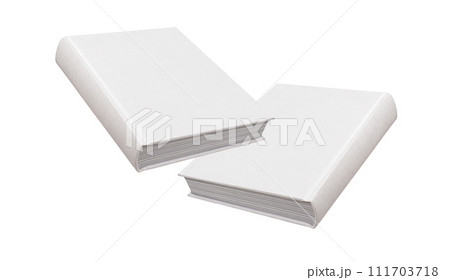 Blank book cover mockup, front and back design. Hardcover mock up, angled view, isolated on white Blank book cover mockup, front and back design. Hardcover mock up, angled view, isolated on white 111703718