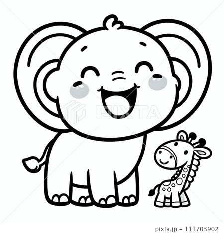 動物ぬり絵(暇つぶし) 動物ぬり絵(暇つぶし) 111703902
