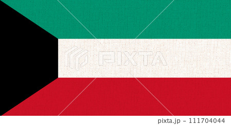 Flag of Kuwait. Kuwait state symbol. flag on fabric surface. Asian country 111704044