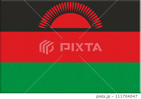 Malawi flag on fabric surface. Fabric Texture. African country. Malawian flag 111704047