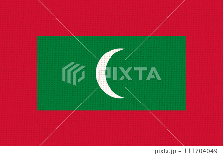 Flag of Maldives. Maldives flag on fabric surface. National symbol 111704049