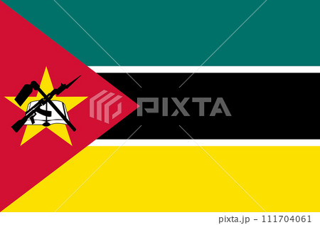 Flag of Mozambique. Mozambique flag on fabric surface. African country 111704061