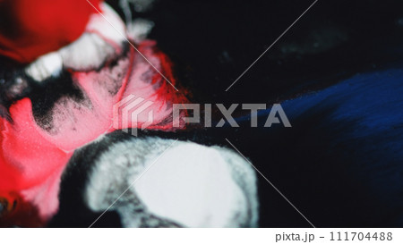 Paint splash ink drop red white black mix wave 111704488