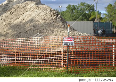 Protective barrier at construction site for safety restriction 111705293
