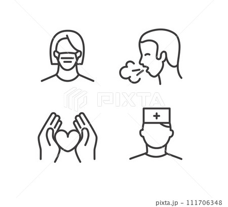 Virus protection icons set isolated on white background. Vector icons set 111706348