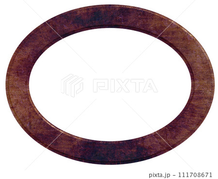 Empty oval wooden frame for paintings and photos on isolated background. Empty oval wooden frame for paintings and photos on isolated background. 111708671