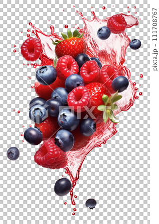 Falling fresh ripe wild berries. 111708767