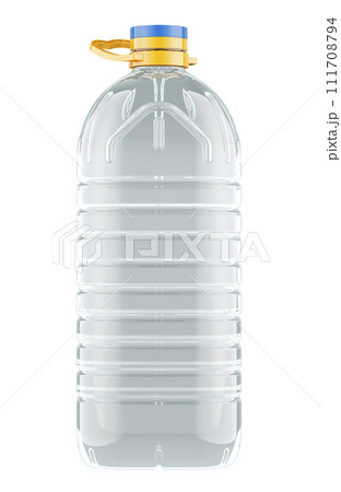 Empty big plastic bottle 5l from oil, 3D rendering Empty big plastic bottle 5l from oil, 3D rendering 111708794