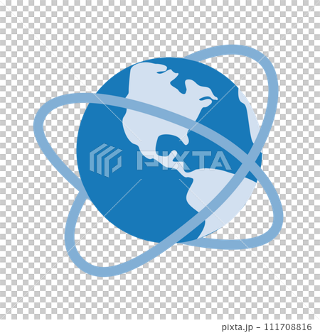 インターネットをイメージした地球のイラスト 111708816