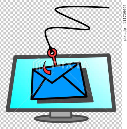 偽物が個人情報やカードのパスワードなどを盗むフィッシング詐欺メールのイラスト 偽物が個人情報やカードのパスワードなどを盗むフィッシング詐欺メールのイラスト 111709493