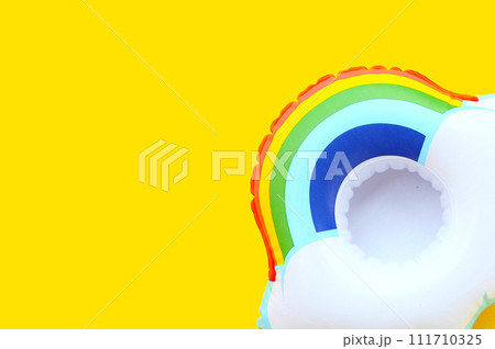 Rubber ring for swimming. Summer background concept Rubber ring for swimming. Summer background concept 111710325