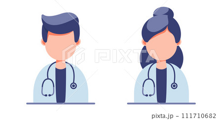 Isolated doctor icons in uniform 111710682