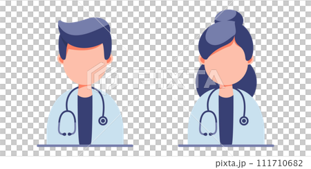 Isolated doctor icons in uniform 111710682
