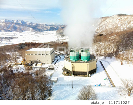 早春の北海道森町で北海道電力濁川地熱発電所の風景を撮影 早春の北海道森町で北海道電力濁川地熱発電所の風景を撮影 111711027