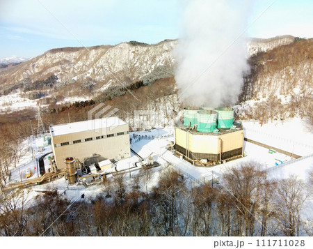 早春の北海道森町で北海道電力濁川地熱発電所の風景を撮影 早春の北海道森町で北海道電力濁川地熱発電所の風景を撮影 111711028