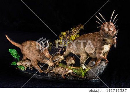 Styracosaurus dinosaur in the dark Styracosaurus dinosaur in the dark 111711527
