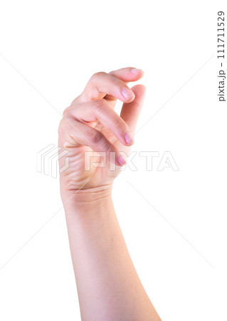 one hand on isolated background clipping path 111711529