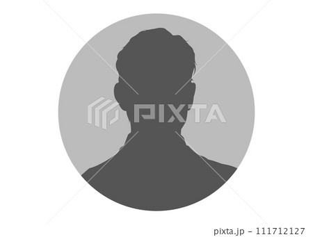 ビジネスマン男性の顔正面のシルエット プロフィール画像アイコンのイラスト ビジネスマン男性の顔正面のシルエット プロフィール画像アイコンのイラスト 111712127