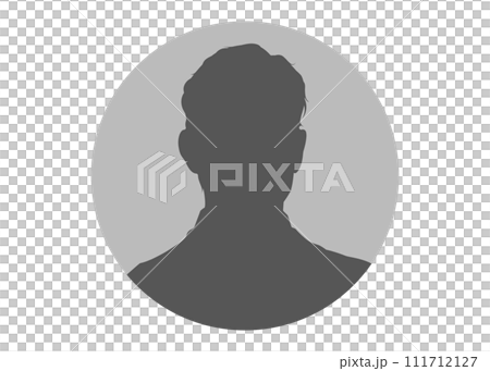 ビジネスマン男性の顔正面のシルエット プロフィール画像アイコンのイラスト ビジネスマン男性の顔正面のシルエット プロフィール画像アイコンのイラスト 111712127