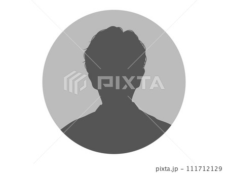 男性の顔正面のシルエット プロフィール写真のアイコン 男性の顔正面のシルエット プロフィール写真のアイコン 111712129