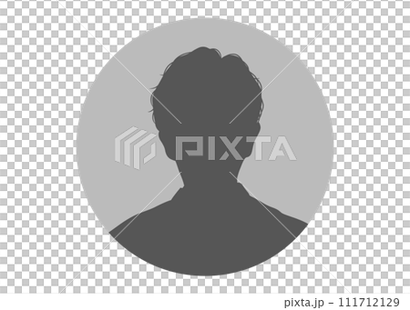 男性の顔正面のシルエット プロフィール写真のアイコン 男性の顔正面のシルエット プロフィール写真のアイコン 111712129