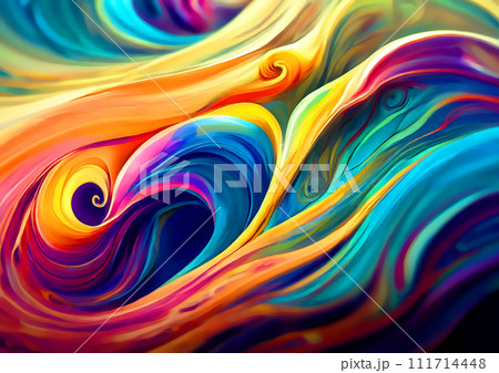 流動的でカラフルな液体【AI生成画像】 111714448