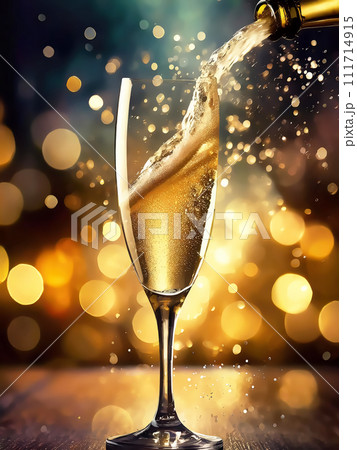 グラスに注がれた飲み物【AI生成画像】 111714915