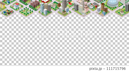 街並みの立体図. 都市の景観.  111715796