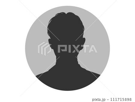 男性の顔正面の匿名プロフィール画像のシルエットのイラスト 男性の顔正面の匿名プロフィール画像のシルエットのイラスト 111715898