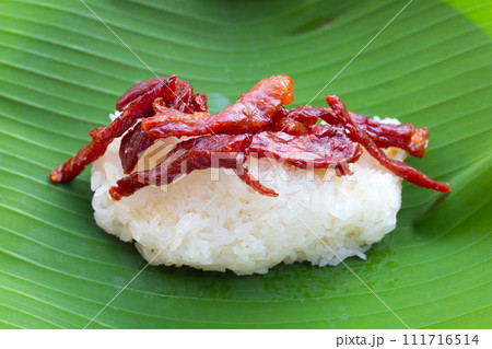 Sticky rice with fried dried pork Sticky rice with fried dried pork 111716514