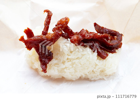 Sticky rice with fried dried pork Sticky rice with fried dried pork 111716779