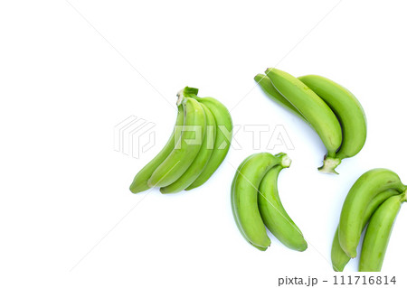 Green banana on white background 111716814