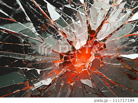 ひび割れたガラスの破片【AI生成画像】 111717194