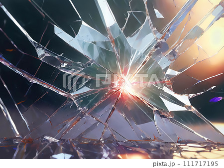 ひび割れたガラスの破片【AI生成画像】 111717195
