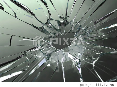 ひび割れたガラスの破片【AI生成画像】 111717196