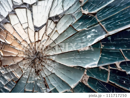 ひび割れたガラスの破片【AI生成画像】 111717250