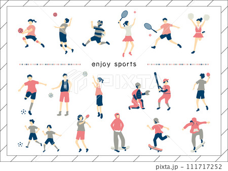 人物 様々なスポーツセット 人物 様々なスポーツセット 111717252