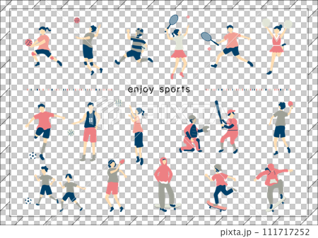 人物 様々なスポーツセット 人物 様々なスポーツセット 111717252