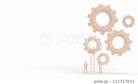 The Gear group and Man Figure for Business concept 3d rendering. 111717631