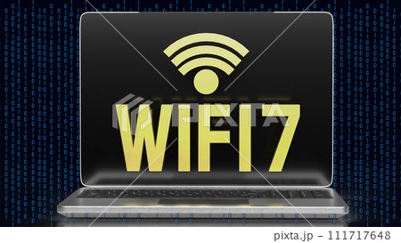 The wi fi 7 text for technology concept 3d rendering. The wi fi 7 text for technology concept 3d rendering. 111717648