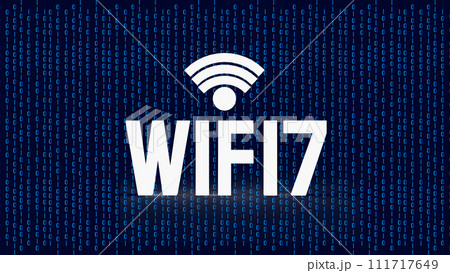 The wi fi 7 text for technology concept 3d rendering. 111717649