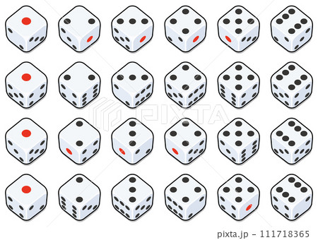 シンプルなサイコロのベクターイラストセット 111718365