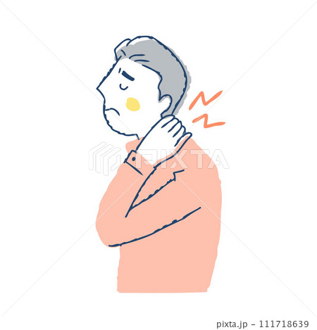 首こりで困っている男性 首こりで困っている男性 111718639