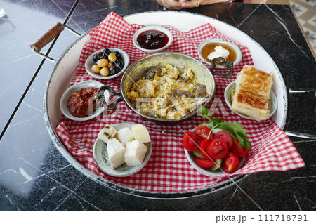 Turkish Breakfast Served on Table Turkish Breakfast Served on Table 111718791