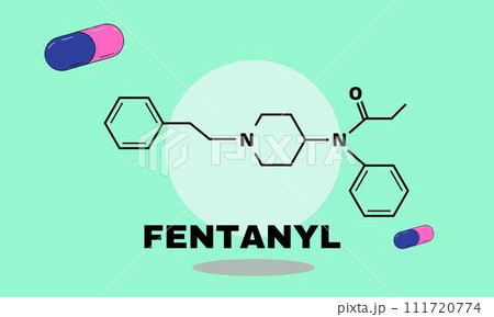 Fentanyl painkiller vector illustration Fentanyl painkiller vector illustration 111720774