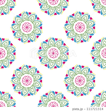 seamless pattern with abstract flowers 111721314