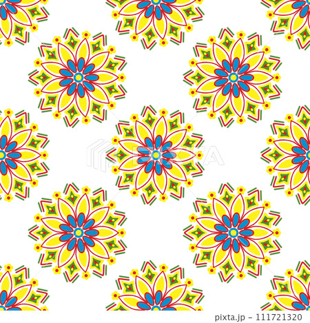 seamless pattern with abstract flowers 111721320