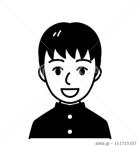 男子学生　白黒 111723107